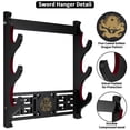 thumbnail image 2 of Petoto 3 Tier Wall-Mounted Sword Stand, Sword Holder Display Stand, Wooden Sword Holder, Black, 2 of 9
