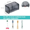 thumbnail image 5 of 2 PCS Toothbrush Holders Wall Mounted with Cover, Electric Tooth Brushing Holder for Bathroom, 2 Slots Self Adhesive Toothbrush Organizer for Family, Kids (2, Transparent Black), 5 of 14