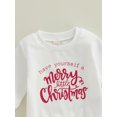 thumbnail image 6 of Toddler Baby Girls Clothes Christmas Outfits 6M 12M 18M 24M 3Y Letter Print Long Sleeve Sweatshirt T-shirt Tops and Casual Flare Pants Set, 6 of 10