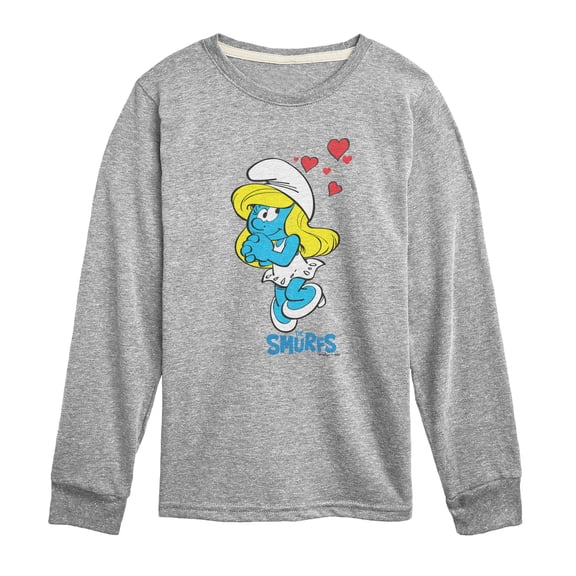 Smurfs - Smurfette Hearts Long Sleeve Graphic T-Shirt