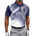 thumbnail image 2 of Mens Polo Shirts Short Sleeve Color Block Lapel Collar Button Pullover Tops Moisture Wicking Regular Fit Golf T-Shirts Breathable Summer Blouses Shirt Tees Casual Work Sports Navy XXXL, 2 of 7