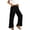 Black, variant on ITSAME Girls Pants, High Waist Cotton Linen Drawstring Kids Fashion Casual Wide Leg Pants Navy 8-9T