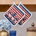 thumbnail image 2 of Independence Day Gnomes Pot Holders for Kitchen Heatproof Potholder, 3 Pack 4th of July Red Striped Hot Pads Multipurpose Oven Pads Cloth Potholders Trivet for Cooking Baking, 2 of 8