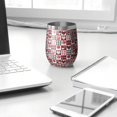 thumbnail image 3 of 12oz Stemless Wine Tumblers Red and Black Christmas Love Pattern Vacuum Insulated Stainless Steel Travel Tumbler Cups Mug with Lid and Straw for Champaign,Cocktail,Beer with Cleaning Brush, 3 of 5
