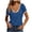 Royal Blue #050, variant on Women's T-Shirt Scoop Neck Contrast Trim Heathered Knit Casual Short Sleeve Top Summer Solid Color Tee
