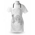 thumbnail image 3 of Modern Apron Squirrel Surrounded by Geometric Squares Triangles Circles Cute Work of Art Print, Unisex Kitchen Bib Apron with Adjustable Neck for Cooking Baking Gardening, White Grey, by Ambesonne, 3 of 3