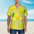 thumbnail image 4 of Easygdp Bright Lemons Men's Hawaiian Shirts Print Lapel Short Sleeve for Beach, vacation, party, casual occasions - Medium, 4 of 9
