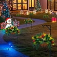 thumbnail image 2 of jesticaly Panier Suspendu de Fleurs Artificielles de Noël avec des Boules Rouges et Vertes Vibrantes Panier Suspendu de Noël H1-19, 2 of 6
