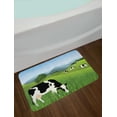 thumbnail image 2 of Cattle Bath Mat, Agriculture Theme Landscape with Misty Mountain Background and Cows Eating Grass, Plush Bathroom Decor Mat with Non Slip Backing, 29.5" X 17.5", Multicolor, by Ambesonne, 2 of 2