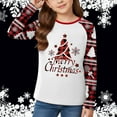 thumbnail image 2 of XEGLSBU Boys Long Sleeve Shirts Size 7T Print Long Sleeve Round Neck Top for Girls Festive Holiday Party Wear Soft Casual Blouse for Toddler White Size 5-6 Years, 2 of 5