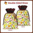 thumbnail image 2 of Rocae Avocado And Pineapple Print Christmas Drawstring Linen Gift Bag with Drawstrings Treat Bag Goody Present Bags for Christmas Party Favor, 2 of 8