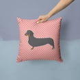 thumbnail image 2 of Carolines Treasures BB3582PW1414 Dachshund Checkerboard Pink Fabric Decorative Pillow, 2 of 4