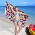 thumbnail image 7 of Coolnut Macarons Parisien Microfiber Beach Towel Absorbent Bath Towel Quick Dry Portable Travel Towel for Gym Yoga Swim- 71x31in Washcloth Gift, 7 of 7