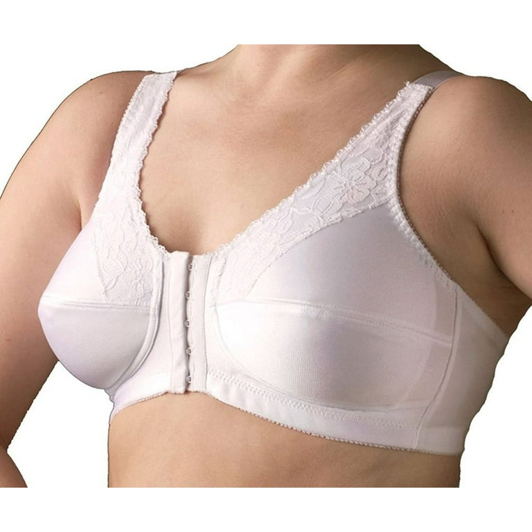 Nearly Me Front Closure Mastectomy Bra Style 670 36D White 
