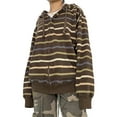 thumbnail image 1 of xiaxaixu Sweat à Capuche Zippé pour Femmes, Manches Longues Rayées, Veste Décontractée, Automne Streetwear, 1 of 9