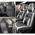 thumbnail image 2 of Front Set Car Seat Covers Fit for Infiniti 97% Car Models Faux Leather Full Coverage Car Seat Cushions Anti-Slip Car Interior Accessories(Gray+White,Luxury)Universal Fit, 2 of 6