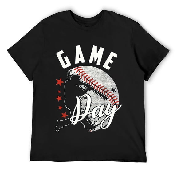 Baseball Game Day Shirt Funny Sport Gift For Men and T-Shirt Black S