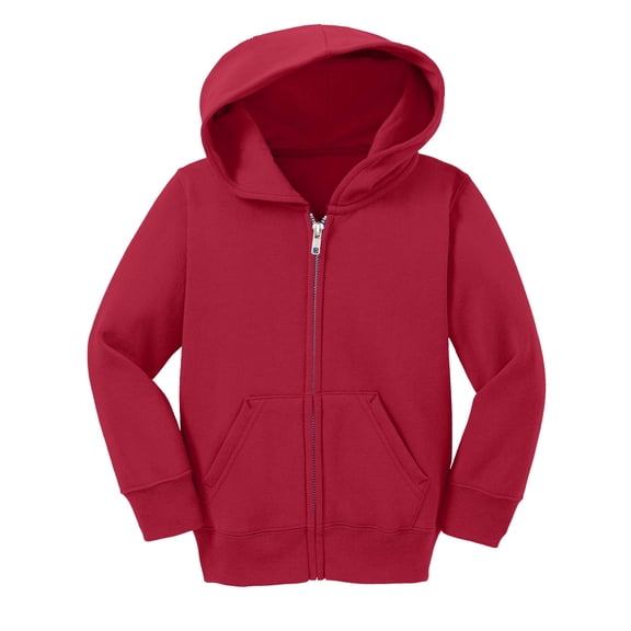 Gravity Threads Toddler Fleece Zip-Up Hoodie Sweater - Red - 3T