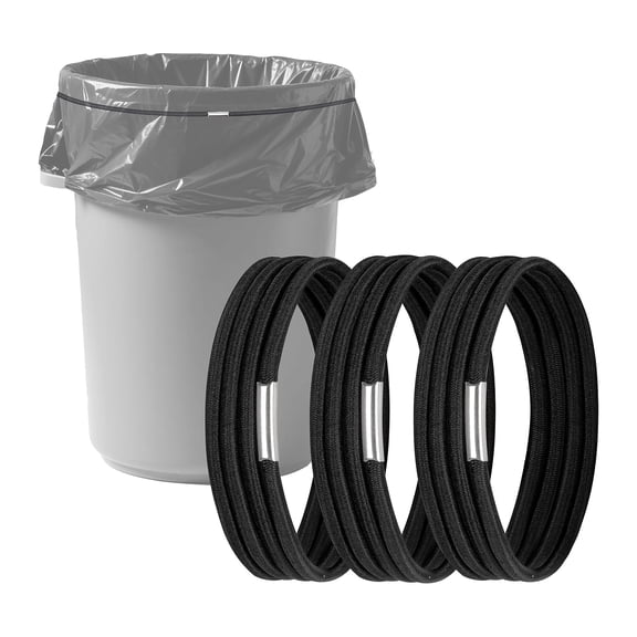 MISSMILE Trash Can Rubber Bands, Heavy-Duty Garbage Bag Holder for 32-55 Gallon Bins, Large Garbage Can Rubber Bands with High Elasticity, Band to Hold Trash Bags in Place, Set of 3 in Black
