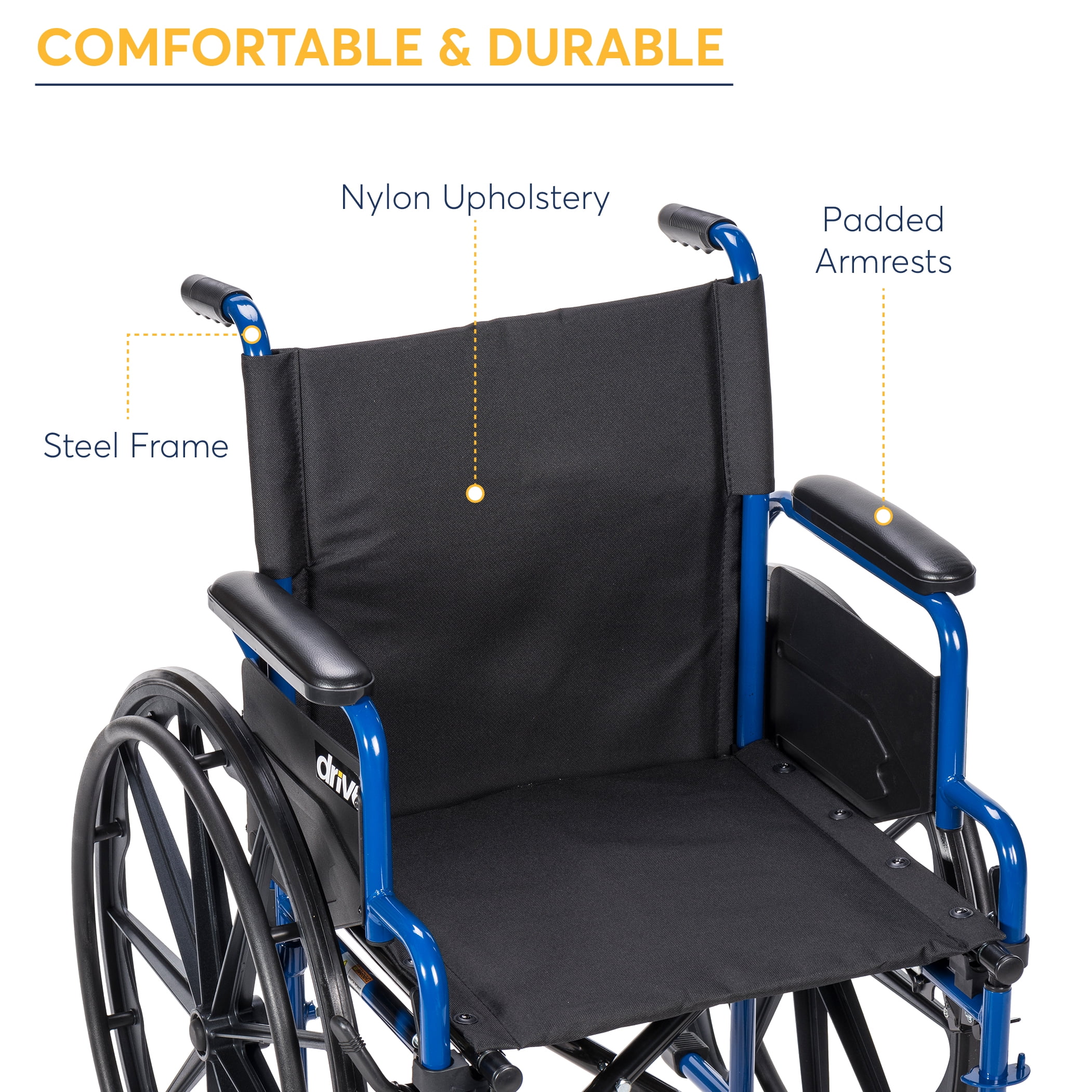Drive Medical Blue Streak Wheelchair with Flip Back Ubuy Algeria