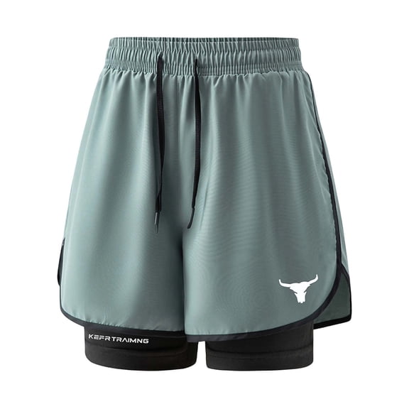 Admvng Men's Summer Sports Shorts Double-Layer Athletic Workout Running Casual Shorts