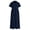 Navy, variant on Womens 2026 Summer Casual Dresses Beach Collared Short Sleeve Linen Dress with Pockets Pleated Maxi Dress Comfy Outfit
