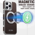thumbnail image 2 of for iPhone 14 Pro Max Magnetic Case with 360 Rotating Ring Kickstand & Wireless Charging Support, Compatible with MagSafe, Lychee Texture PU Leather Metal Fashion Protective Phone Case, Brown, 2 of 10