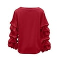thumbnail image 7 of Busydd Christmas Sweatshirts for Women Trendy Merry Christmas Crewneck Sweatshirts Women Casual Loose Pleated Long Sleeve Tops for Women L, 7 of 7