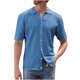 thumbnail image 1 of pstuiky camisetas de hombre, Blusa informal de punto con cuello vuelto, manga corta y color liso para hombre ropa de hombre s, 1 of 6