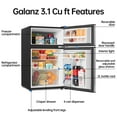 thumbnail image 5 of Galanz 3.1 Cu Ft Mini Fridge with Freezer – Stainless Steel, Energy Star, Two-Door Compact Refrigerator, 5 of 13