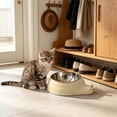thumbnail image 4 of Tilted Stainless Steel Pet Bowl, 15° Raised Cat and Dog Food Bowl with Non-Slip Base, Feeder for Small to Medium Pets, 4 of 6