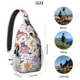 thumbnail image 5 of Sling Backpack,Halloween Cute Trick or Treat Characters Sling Bag with Water Bottle Holder,Waterproof Sling Bag for Men/Women with Headphone Jack for Hiking,Travel, 5 of 6