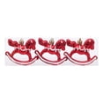 thumbnail image 2 of Christmas Rocking Horse Ornaments 3 pack Glitter Baubles 8cm Vintage Mini Hanging Decorations for Xmas Tree Holiday Party Supplies Shatterproof Plastic, 2 of 7