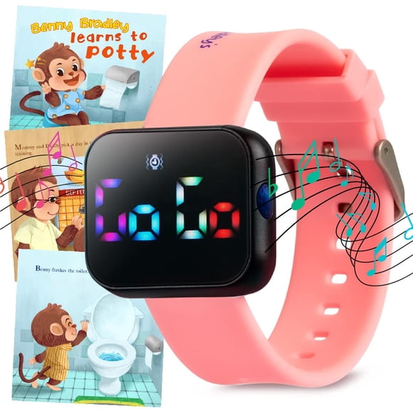 Reloj Benny Bradley V2 para entrenamiento para ir al baño, resistente al agua, rosa