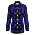 thumbnail image 4 of Blue Paisley Bandana Pattern Long Sleeve Blouse Woman Streetwear Casual Shirts Summer Oversize Woman Streetwear Clothing Birthday Present, 4 of 7
