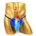 thumbnail image 4 of Aiung String pour Hommes T-Back Drôle G-String Pochette String sous-Vêtements Cadeaux Bleu Clair, 4 of 4