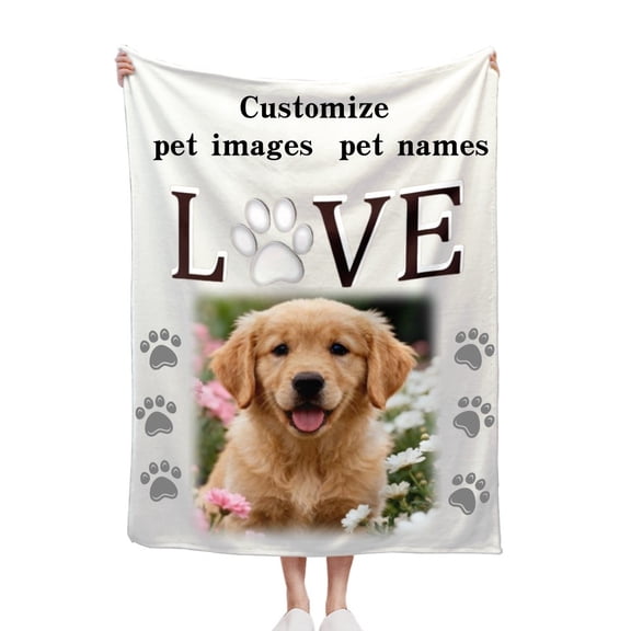 Custom Throw Blanket Personalized Photo Text Gift