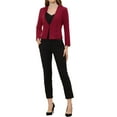 thumbnail image 2 of Allegra K Women's Workwear Zipper Collarless Cropped Blazer, 2 of 6