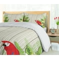 thumbnail image 5 of Ambesonne Tropic Duvet Cover Sets, Flowers Parrot, 2-Queen, Cream Green Red, 5 of 7