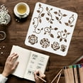 thumbnail image 3 of Large Plastic Reusable Drawing Painting Stencils Templates for Painting on Scrapbook Fabric Tiles Floor Furniture Wood Square Rose Pattern 300x300mm, 3 of 9