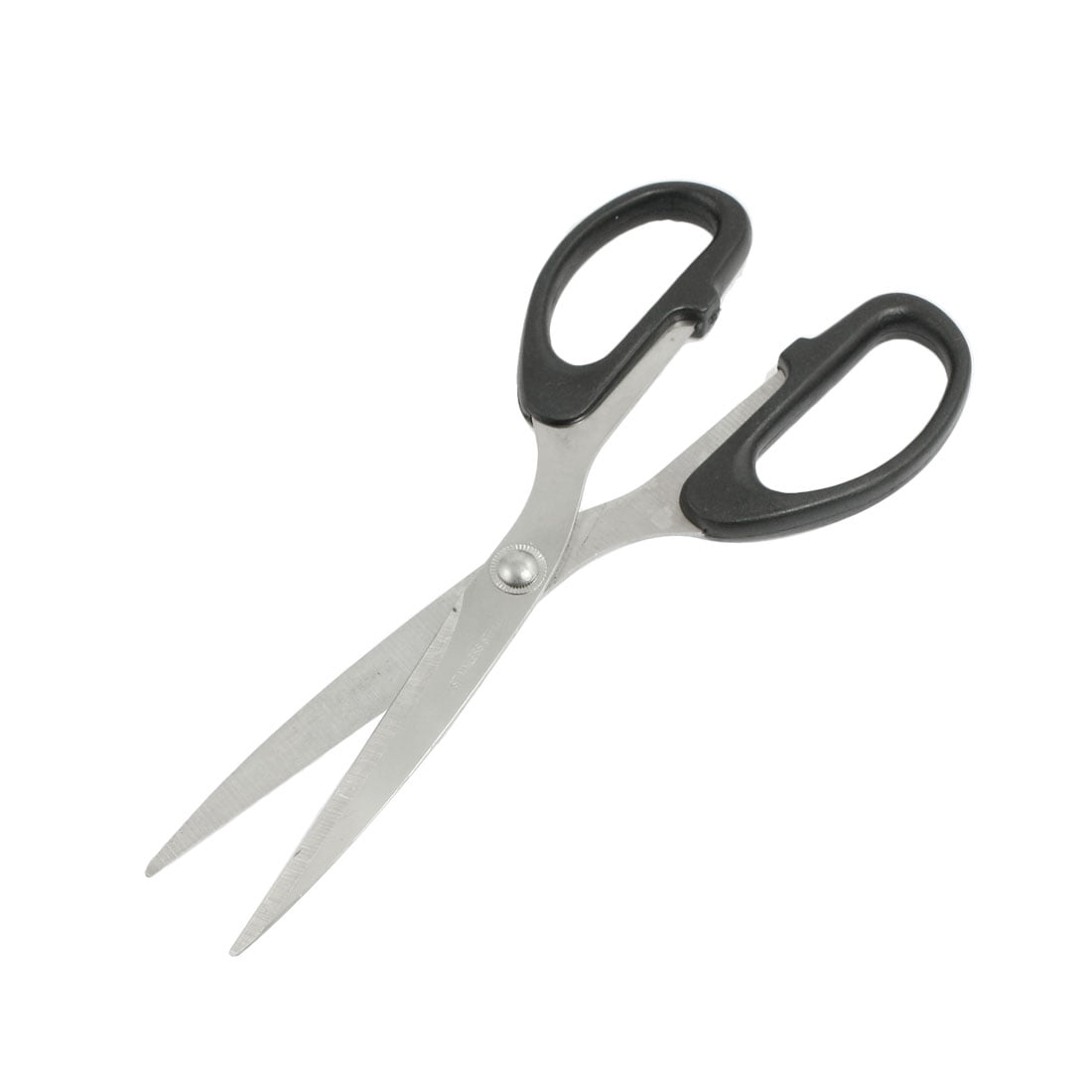 Unique Bargains Home Office Black Plastic Grip Sharp Metal Scissors