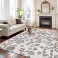 thumbnail image 3 of Farmhouse Grey Large Area Rugs for Bedroom Living Room, Soft Non Slip Carpet Bedside Rug, Vintage Flower Leaf Botanical Plant Rectangular Floor Cover Kitchen Accent Rug 5'x8' for Dining Room/Office, 3 of 9