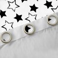 thumbnail image 4 of Manfei Kawaii Stars Blackout Curtains Set of 2 (52x84 Each),Cute Sprinkle Print Curtain,Black White, 4 of 6