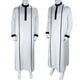 thumbnail image 3 of Túnica musulmana árabe blanca para hombre, Jubba Thobe, manga larga, caftán abaya islámico paquistaní para hombre, ropa holgada con cuello alto, 3 of 4
