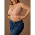 thumbnail image 6 of SHARICCA Plus Size Womens Wirefree Bra Front Closure Full Coverage Lace Bralette, 6 of 7