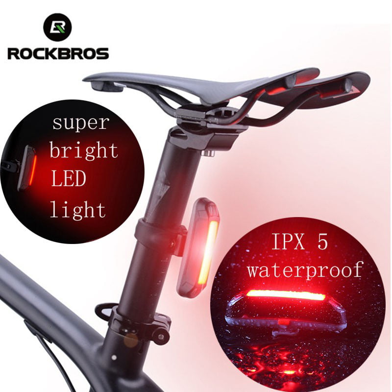 USB RECHARGEABLE BIKE LIGHT REAR HAZARD TAIL LIGHT WATERPROOF LED RED BICYCLE