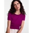 thumbnail image 5 of Scenario Women's Rib Tee with Short Sleeves, Sizes XS-XXXL, 5 of 6