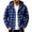 Blue, variant on Zip Up Hoodie Men Drawstring Long Sleeve Plaid Shirt Men Outdoor Warm Casual Jackets with Pockets S