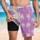 thumbnail image 2 of Pantalones Cortos para Hombre Cintura Elástica con Bolsillos, Forro de Impresión de Moda Casual para la Playa, Al Aire Libre Y el Uso Diario, 2 of 6