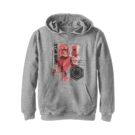 Boy's Star Wars: The Rise of Skywalker Sith Trooper Schematic Detail  Pull Over Hoodie Athletic Heather Small